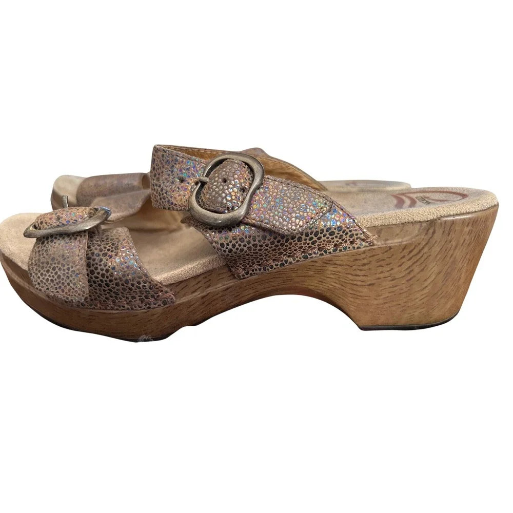 2013 Dansko Wedge Sandals Boho Iridescent Metallic Festival Comfort 9841117000